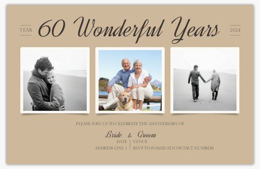 A kraft paper 60th anniversary brown white design for Anniversary with 3 uploads