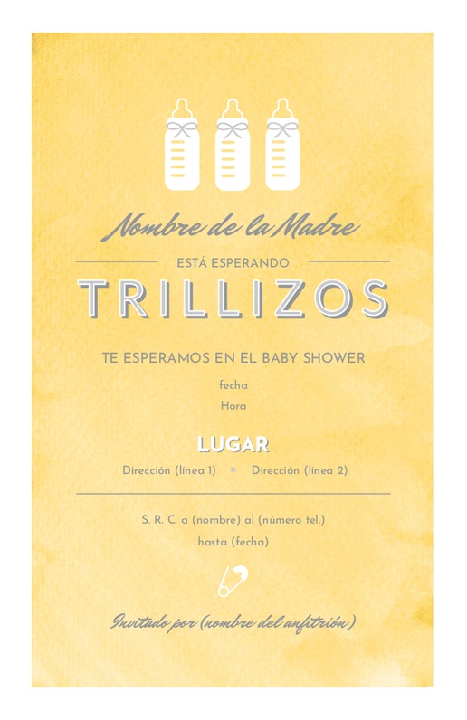 Un botellas baby shower para tripletes diseño crema para Tipo
