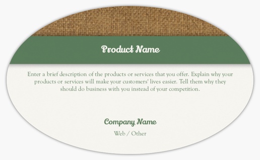 Design Preview for Agriculture & Farming Product Labels on Sheets Templates, 3" x 5" Oval