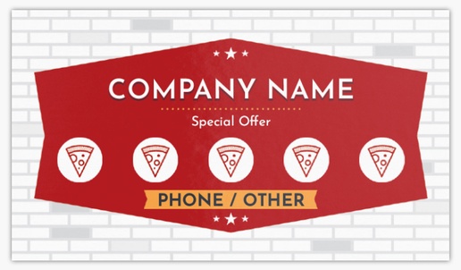 A pizza slice pepperoni white red design for Loyalty Cards