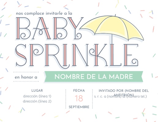 Un paraguas chispas diseño crema para Baby sprinkle