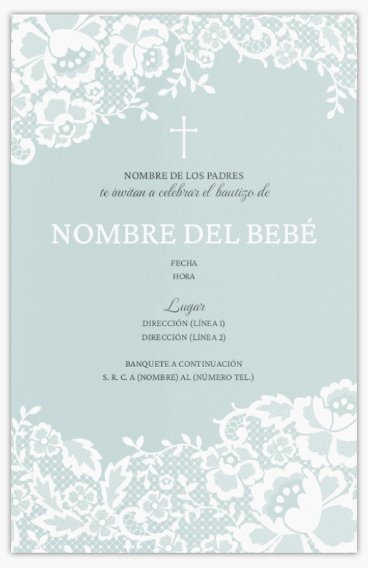 Vista previa del diseño de Galería de diseños de tarjetas e invitaciones para bautizo, Plano 18,2 x 11,7 cm