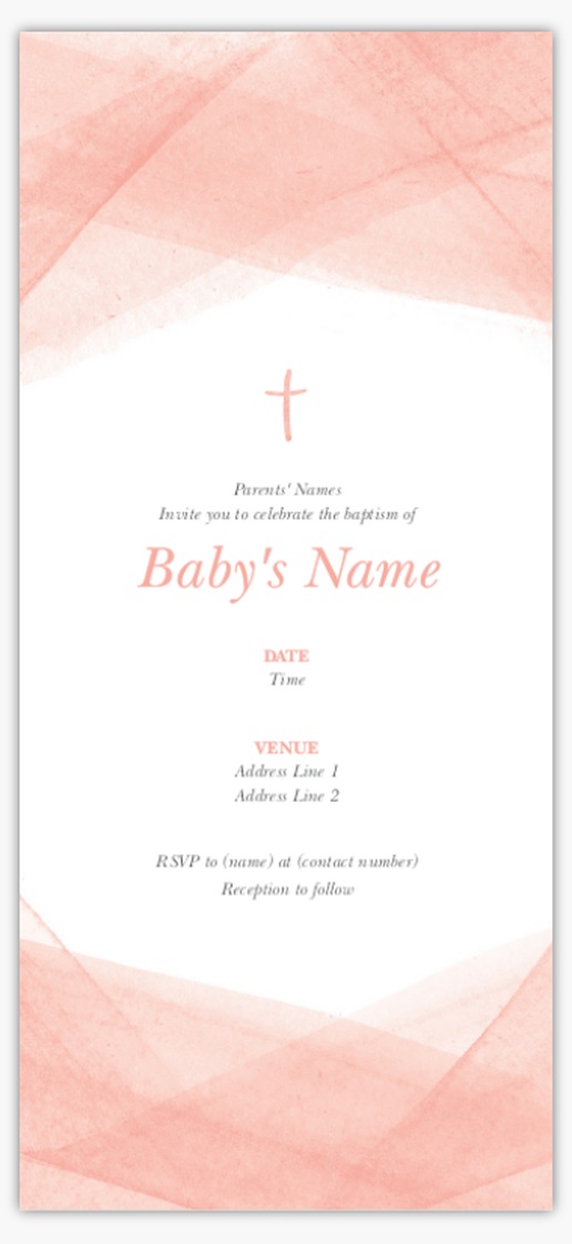 A salmon christening white pink design for Type