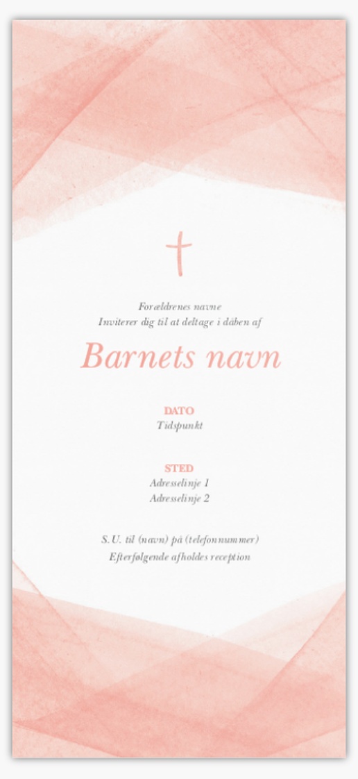 Forhåndsvisning af design for Designgalleri: Religiøse Invitationer og kort, Enkeltsidet 21 x 9.5 cm