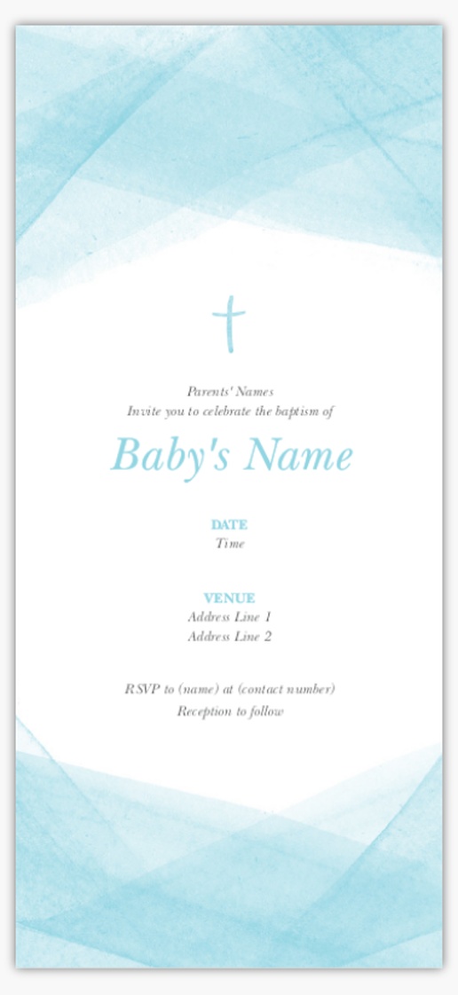 Design Preview for Design Gallery: Baptism & Christening Invitations & Announcements, 4" x 8" Flat