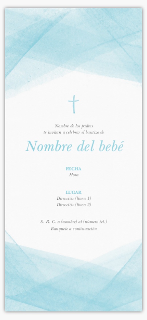Vista previa del diseño de Invitaciones para bautizo y ceremonias religiosas, 21 x 9,5 cm