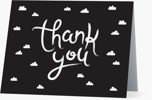 A lettering thank you black white design for Baby Shower