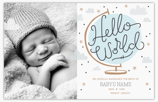 Design Preview for Birth Announcements, 18.2 x 11.7 cm