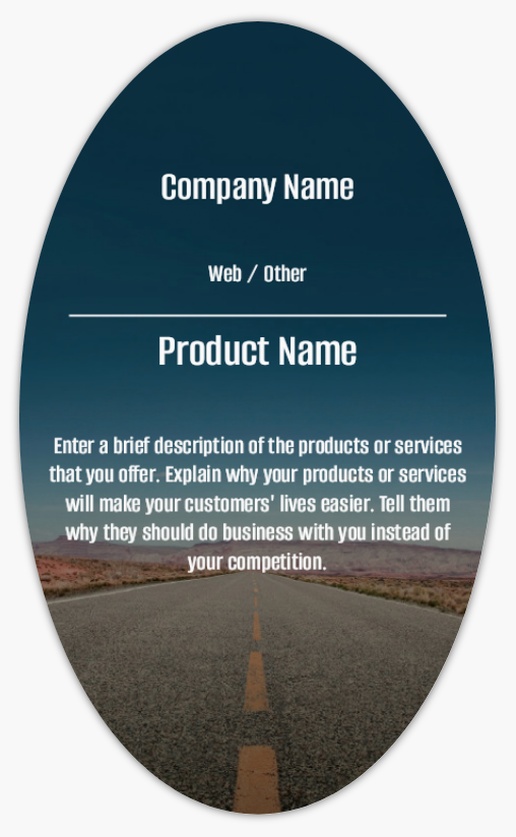 Design Preview for Automotive & Transportation Product Labels on Sheets Templates, 3" x 5" Oval