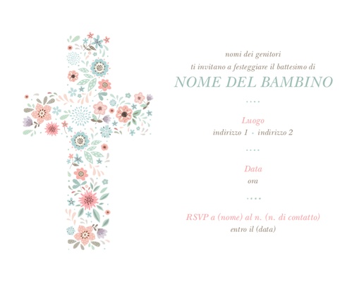 Anteprima design per Inviti per battesimi ed eventi religiosi, 13,9 x 10,7 cm