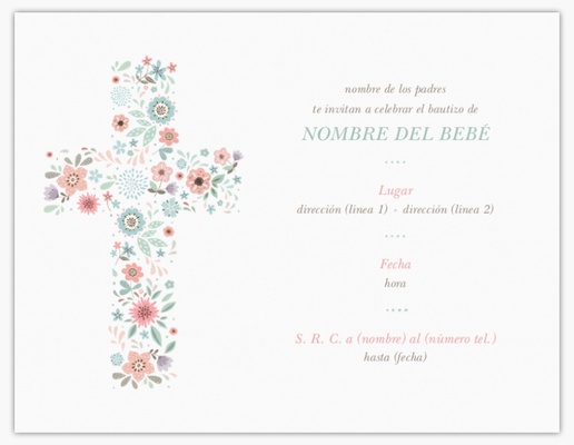 Vista previa del diseño de Invitaciones para bautizo y ceremonias religiosas, 13,9 x 10,7 cm