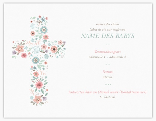 Designvorschau für Einladungen zur Taufe und anderen religiösen Anlässen, 13,9 x 10,7 cm