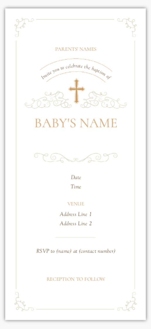 Design Preview for Design Gallery: Religious Invitations & Announcements, 4" x 8" Flat