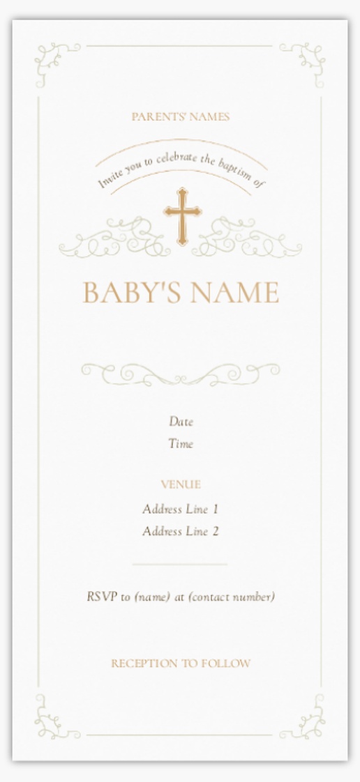 Design Preview for Baby Shower Invitations Templates, Flat 21 x 9.5 cm