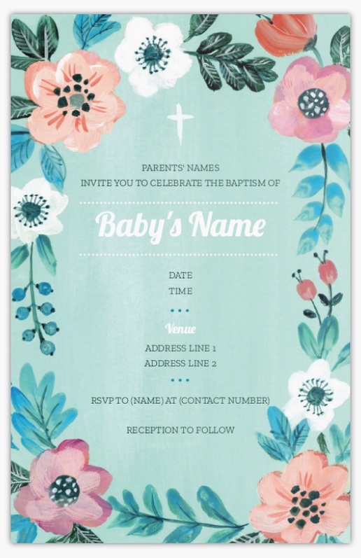 Design Preview for Design Gallery: Religious Invitations & Announcements, Flat 18.2 x 11.7 cm