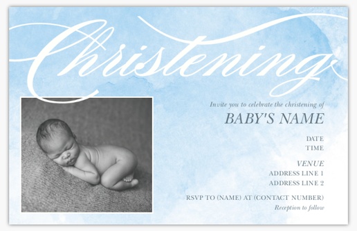 A religious baptism blue white design for Baptism & Christening with 1 uploads