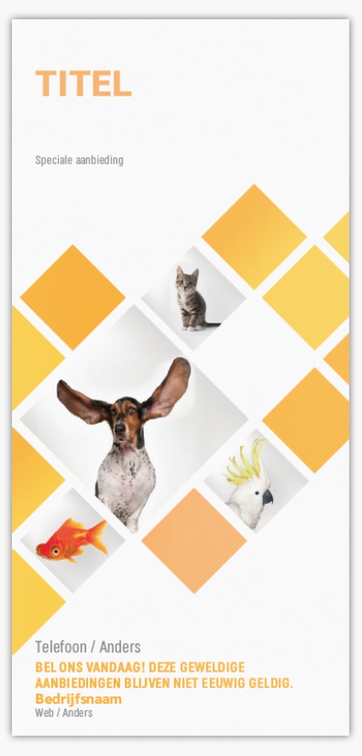Voorvertoning ontwerp voor Ontwerpgalerij: Dierenoppas Ansichtkaarten, DL (99 x 210 mm)