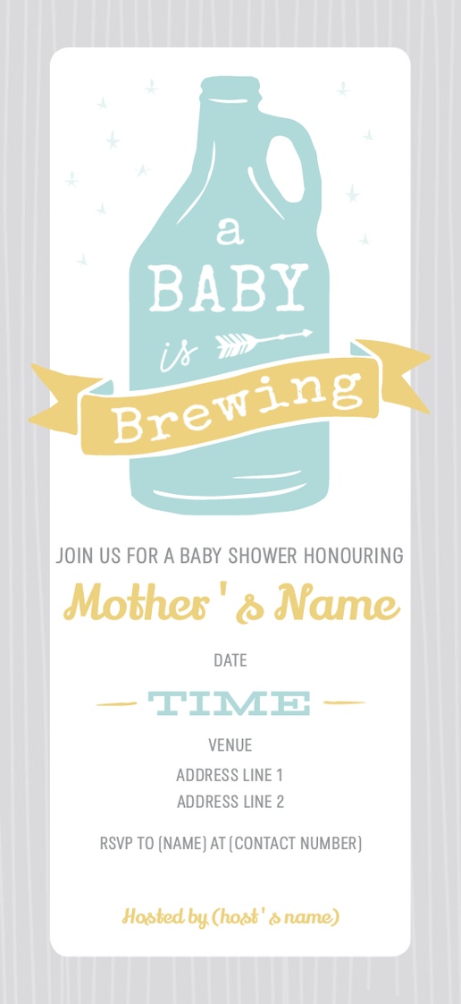 Design Preview for Baby Shower Invitations, 21 x 9.5 cm