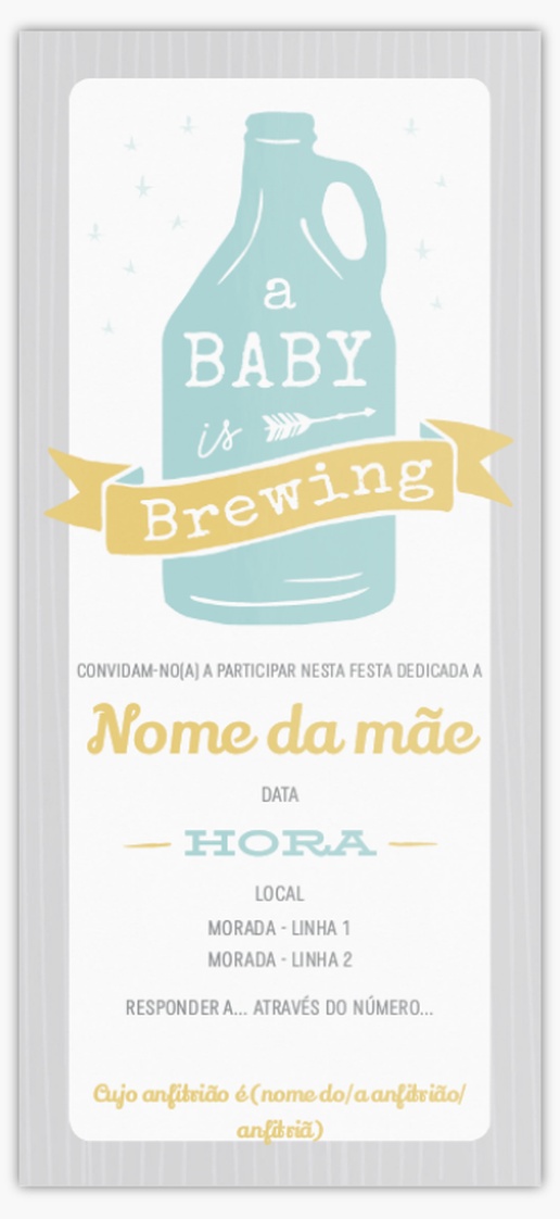 Pré-visualização do design de Convites para chá de bebé, 21 x 9,5 cm