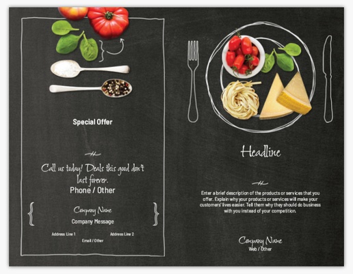 Design Preview for Food & Beverage Custom Menus Templates, Bi-Fold Menu
