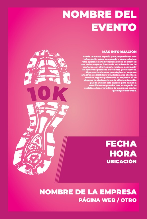 Un diez kilómetros carrera diseño rosa para Deportes