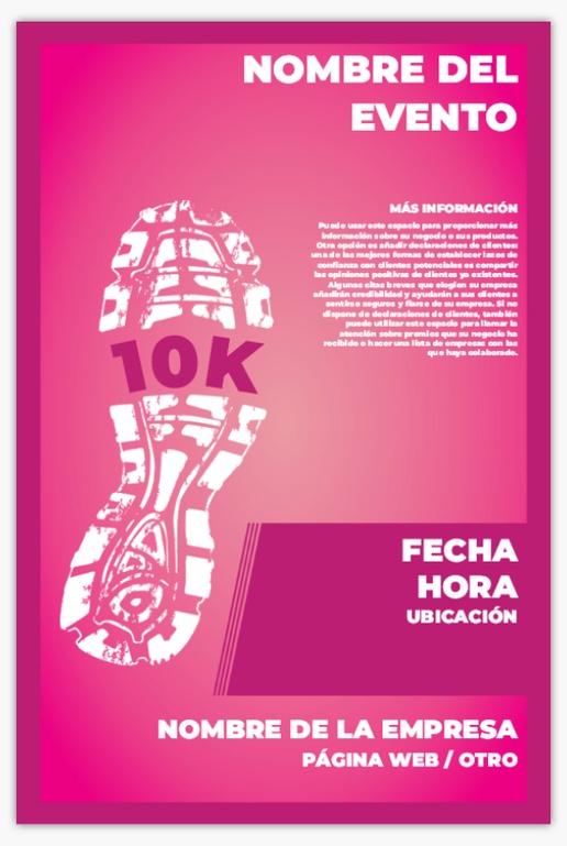 Un diez kilómetros carrera diseño rosa violeta para Deportes