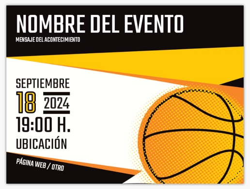 Un evento deportivo torneo de baloncesto diseño negro naranja para Moderno y sencillo