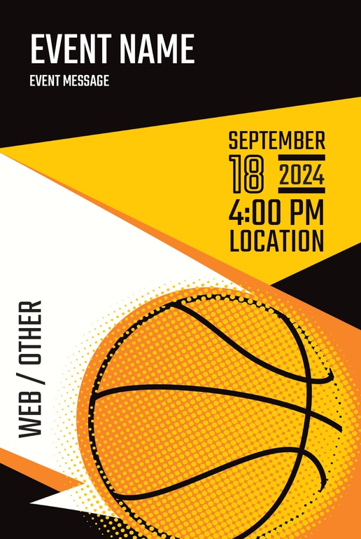 A event basketball black orange design for Modern & Simple