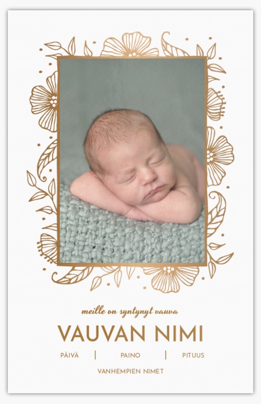 Mallin esikatselu Mallivalikoima: Ilmoitukset vauvan syntymästä Vauvakortti, 18.2 x 11.7 cm