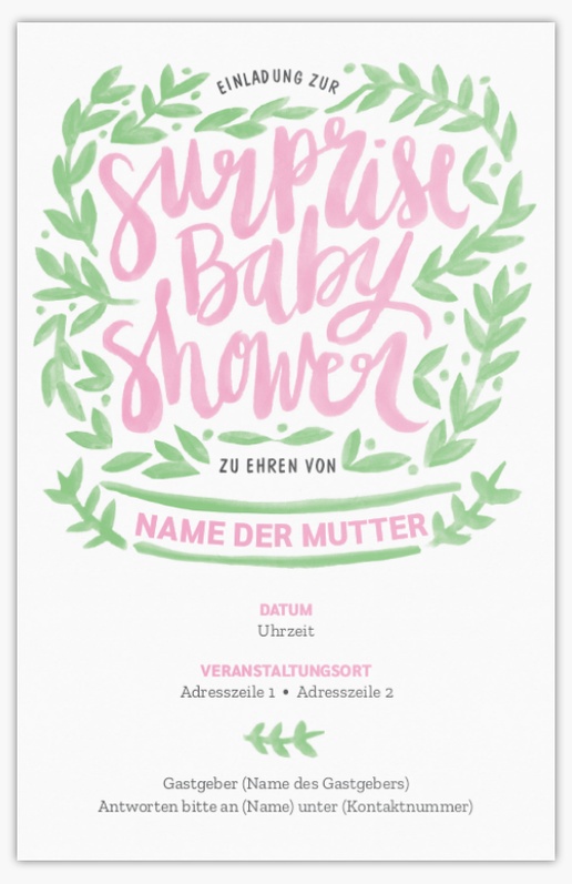 Designvorschau für Einladungen zur Babyparty, 18.2 x 11.7 cm