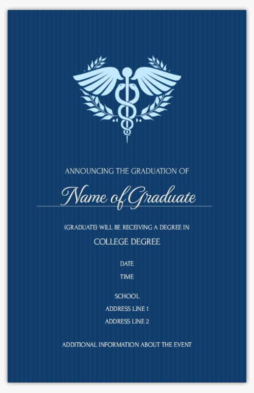 A graduate medical school graduation blue design for Events