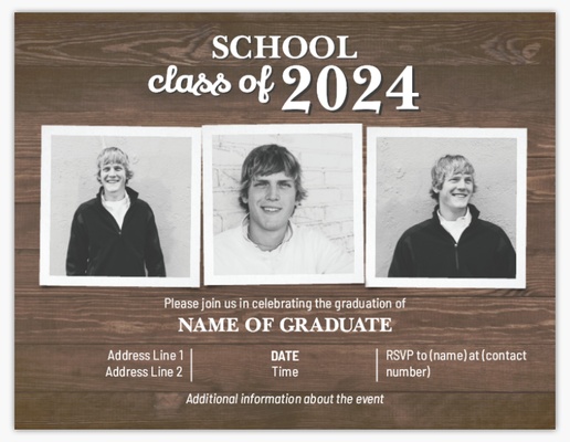 A class of 2020 3 photo gray design for Graduation Party with 3 uploads