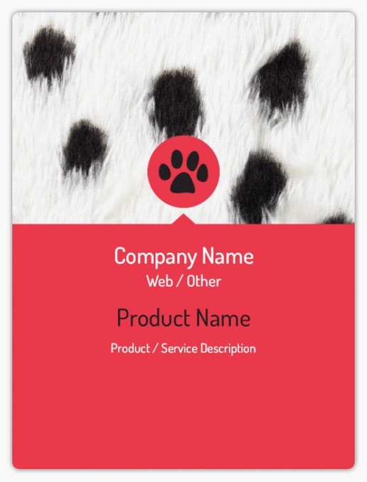 Design Preview for Design Gallery: Animals & Pet Care Product Labels on Sheets, 3" x 4" Rounded Rectangle