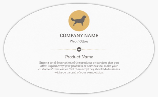 Design Preview for Design Gallery: Animals & Pet Care Product Labels on Sheets, 3" x 5" Oval