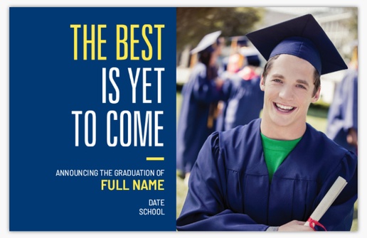 A photo graduate blue design for Graduation Announcements with 1 uploads