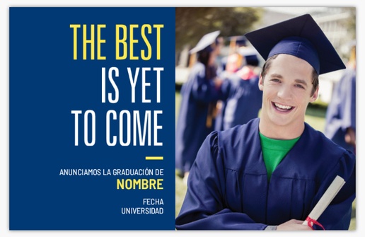 Un foto graduado diseño azul para Anuncios de graduación con 1 imágenes