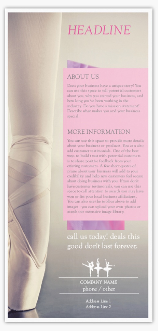 Design Preview for Design Gallery: Dance Fitness Postcards, DL (99 x 210 mm)