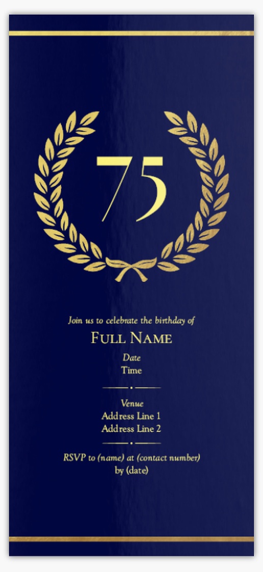 Design Preview for Adult Birthday Invitations, Flat 21 x 9.5 cm