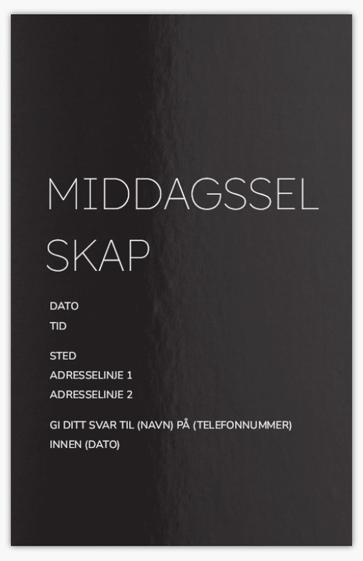 Forhåndsvisning av design for Designgalleri: Middager og drinker Invitasjoner og kort, Ensidig 18.2 x 11.7 cm