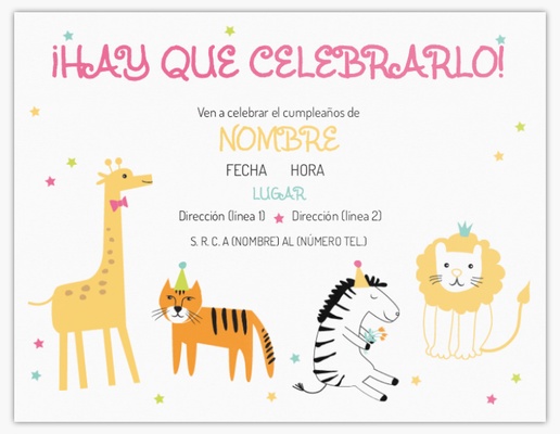 Vista previa del diseño de Invitaciones para fiesta de cumpleaños infantil , 13,9 x 10,7 cm