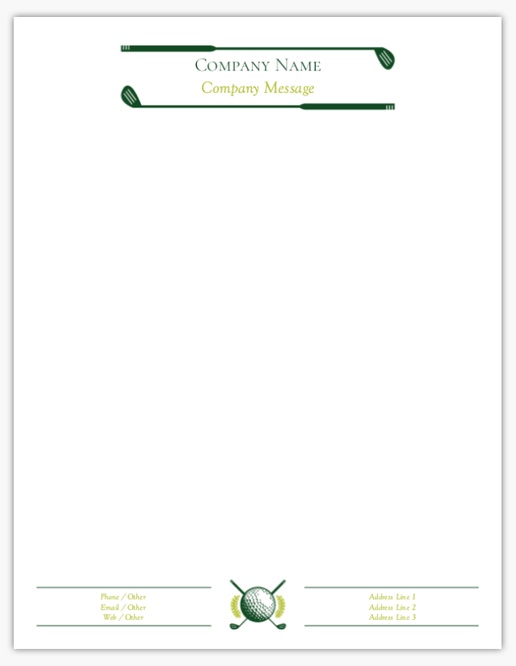 Design Preview for Design Gallery: Sports & Fitness Letterhead
