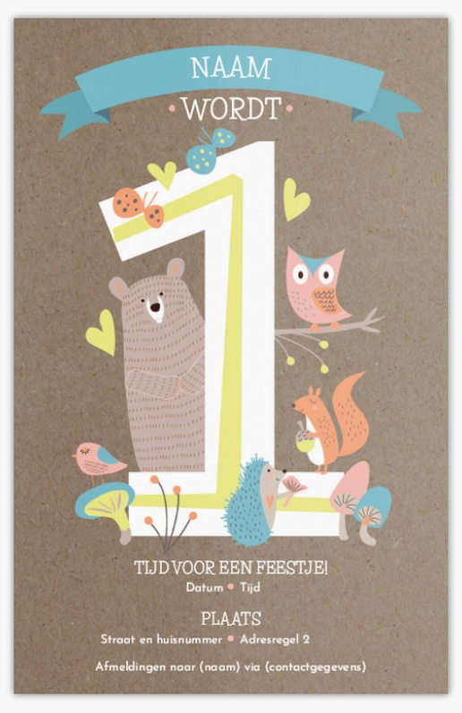 Voorvertoning ontwerp voor Verjaardagsuitnodigingen voor kinderen , 18.2 x 11.7 cm