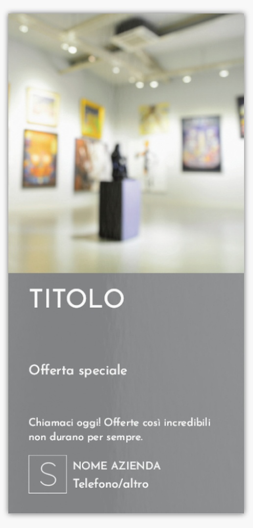Anteprima design per Galleria di design: cartoline promozionali per arte e divertimenti, DL (99 x 210 mm)