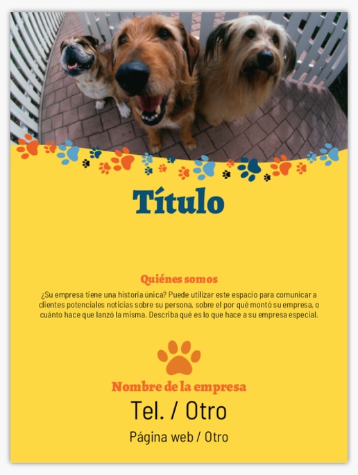 Un perro veterinario diseño naranja gris para Animales y mascotas