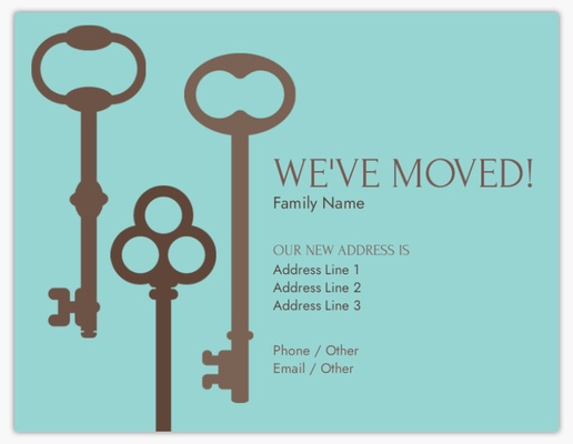 A key moving announcement blue gray design for Moving