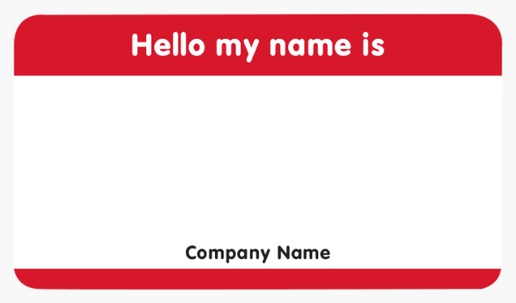 A hello my name is stripes black red design