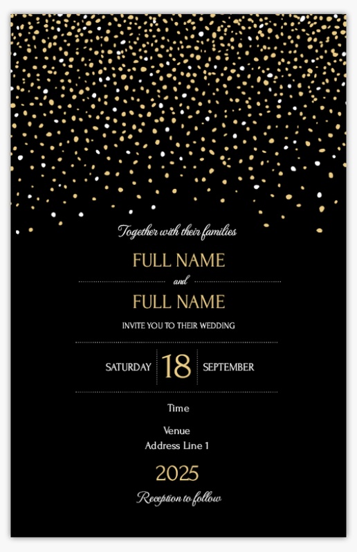 Design Preview for Design Gallery: Elegant Wedding Invitations, 4.6" x 7.2" Flat