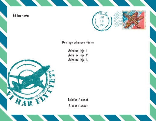 Forhåndsvisning av design for Designgalleri: Flytting Invitasjoner og kort, Ensidig 14 x 10,1 cm