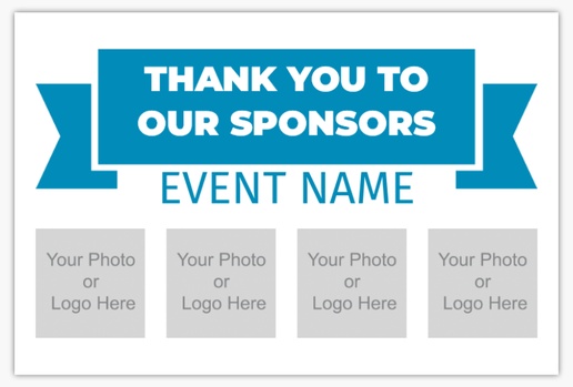 A thank you to our sponsors sporting event blue white design for Events with 4 uploads