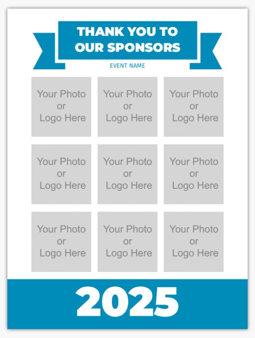 A 3 pictures sponsorship blue design for Sports with 9 uploads